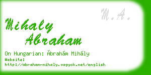 mihaly abraham business card
